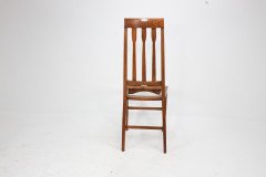 Two Glasgow Style Arts & Crafts Oak Armchairs & a Single Matching Dining Chair - Thumbnail 6