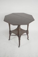 Jas Shoolbred Aesthetic Movement Walnut Octagonal Center Table - Thumbnail 4