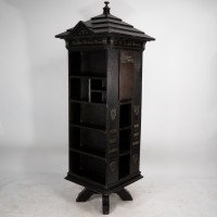 Seymour Easton. a Gothic Revival Ebonized Tabard Inn Library Revolving Bookcase. - Thumbnail 2