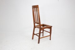 Two Glasgow Style Arts & Crafts Oak Armchairs & a Single Matching Dining Chair - Thumbnail 7