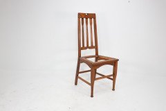 Two Glasgow Style Arts & Crafts Oak Armchairs & a Single Matching Dining Chair - Thumbnail 9