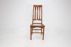 Two Glasgow Style Arts & Crafts Oak Armchairs & a Single Matching Dining Chair - Thumbnail 10