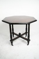 Gillow and Co., attributed – Aesthetic Movement Ebonised Mahogany and Amboyna Top Centre Table - Thumbnail 3