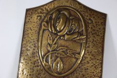 Margaret Gilmour Arts & Crafts Brass Wall Sconce with Stylized Floral Decoration - Thumbnail 14