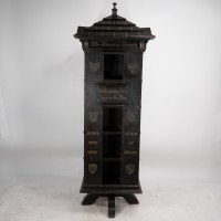 Seymour Easton. a Gothic Revival Ebonized Tabard Inn Library Revolving Bookcase. - Thumbnail 9