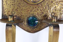 Margaret Gilmour Arts & Crafts Brass Wall Sconce with Stylized Floral Decoration - Thumbnail 15