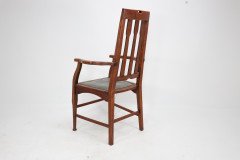 Two Glasgow Style Arts & Crafts Oak Armchairs & a Single Matching Dining Chair - Thumbnail 13