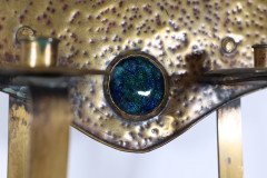 Margaret Gilmour Arts & Crafts Brass Wall Sconce with Stylized Floral Decoration - Thumbnail 16