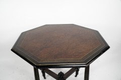 Gillow and Co., attributed – Aesthetic Movement Ebonised Mahogany and Amboyna Top Centre Table - Thumbnail 9