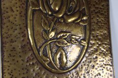 Margaret Gilmour Arts & Crafts Brass Wall Sconce with Stylized Floral Decoration - Thumbnail 18