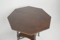 Jas Shoolbred Aesthetic Movement Walnut Octagonal Center Table - Thumbnail 21