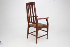 Two Glasgow Style Arts & Crafts Oak Armchairs & a Single Matching Dining Chair - Thumbnail 21