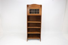 Liberty & Co. an English Arts & Crafts Oak Bookcase, with Shaped Upper Details - Thumbnail 2