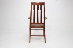 Two Glasgow Style Arts & Crafts Oak Armchairs & a Single Matching Dining Chair - Thumbnail 22