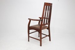 Two Glasgow Style Arts & Crafts Oak Armchairs & a Single Matching Dining Chair - Thumbnail 23
