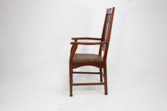 Two Glasgow Style Arts & Crafts Oak Armchairs & a Single Matching Dining Chair - Thumbnail 24