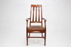 Two Glasgow Style Arts & Crafts Oak Armchairs & a Single Matching Dining Chair - Thumbnail 26