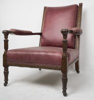 Henry William Batley Attri, Jas. Shoolbred. an Aesthetic Movement Oak Armchair. - Thumbnail 4