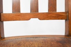 Two Glasgow Style Arts & Crafts Oak Armchairs & a Single Matching Dining Chair - Thumbnail 33