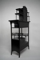 Heals, attributed. An Anglo-Japanese Ebonized Side Cabinet with Japanese Fretwork - Thumbnail 4
