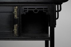 Heals, attributed. An Anglo-Japanese Ebonized Side Cabinet with Japanese Fretwork - Thumbnail 7