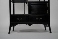 Heals, attributed. An Anglo-Japanese Ebonized Side Cabinet with Japanese Fretwork - Thumbnail 8