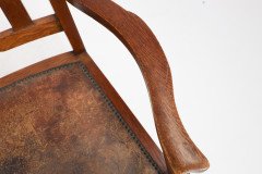 Two Glasgow Style Arts & Crafts Oak Armchairs & a Single Matching Dining Chair - Thumbnail 38