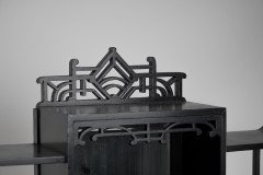 Heals, attributed. An Anglo-Japanese Ebonized Side Cabinet with Japanese Fretwork - Thumbnail 12