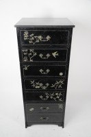Daniel Cottier a Rare & Early Anglo-Japanese Ebonized Tall Chest of Drawers - Thumbnail 2