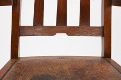 Two Glasgow Style Arts & Crafts Oak Armchairs & a Single Matching Dining Chair - Thumbnail 42
