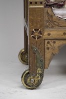 Leonard William Collmann, an Exhibition Quality Gothic Revival Oak Chaise Lounge - Thumbnail 5