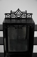 Heals, attributed. An Anglo-Japanese Ebonized Side Cabinet with Japanese Fretwork - Thumbnail 16