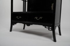 Heals, attributed. An Anglo-Japanese Ebonized Side Cabinet with Japanese Fretwork - Thumbnail 18