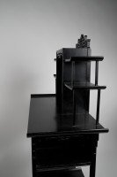 Heals, attributed. An Anglo-Japanese Ebonized Side Cabinet with Japanese Fretwork - Thumbnail 23