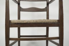 Liberty & Co. Style of Cfa Voysey. a Pair of Oak Rush Seat Ladderback Armchairs - Thumbnail 9