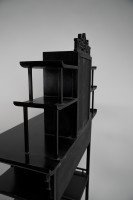 Heals, attributed. An Anglo-Japanese Ebonized Side Cabinet with Japanese Fretwork - Thumbnail 24