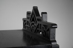 Heals, attributed. An Anglo-Japanese Ebonized Side Cabinet with Japanese Fretwork - Thumbnail 25
