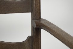 Liberty & Co. Style of Cfa Voysey. a Pair of Oak Rush Seat Ladderback Armchairs - Thumbnail 12
