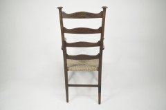 Liberty & Co. Style of Cfa Voysey. a Pair of Oak Rush Seat Ladderback Armchairs - Thumbnail 16