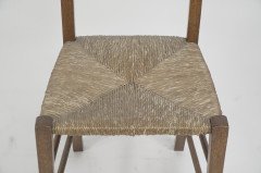 Liberty and Co. a Pair of Arts & Crafts Oak Rush Seat Chairs Inlaid with Pewter Hearts - Thumbnail 8
