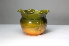 Bretby. a Large English Arts and Crafts Planter with Green Fading to Yellow Body - Thumbnail 2