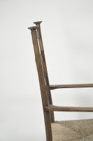 Liberty & Co. Style of Cfa Voysey. a Pair of Oak Rush Seat Ladderback Armchairs - Thumbnail 20
