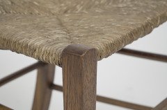 Liberty and Co. a Pair of Arts & Crafts Oak Rush Seat Chairs Inlaid with Pewter Hearts - Thumbnail 10