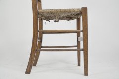 Liberty and Co. a Pair of Arts & Crafts Oak Rush Seat Chairs Inlaid with Pewter Hearts - Thumbnail 11