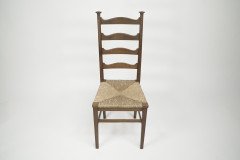 Liberty & Co. Style of Cfa Voysey. a Pair of Oak Rush Seat Ladderback Armchairs - Thumbnail 25
