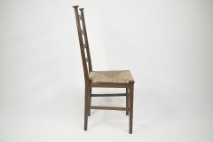 Liberty & Co. Style of Cfa Voysey. a Pair of Oak Rush Seat Ladderback Armchairs - Thumbnail 27