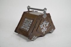 Dr C Dresser Attri, Aesthetic Movement Walnut Coal Scuttle with Stylized Mounts - Thumbnail 5
