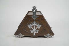Dr C Dresser Attri, Aesthetic Movement Walnut Coal Scuttle with Stylized Mounts - Thumbnail 6