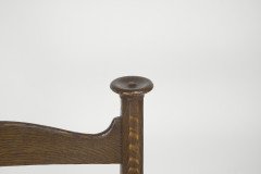 Liberty & Co. Style of Cfa Voysey. a Pair of Oak Rush Seat Ladderback Armchairs - Thumbnail 32