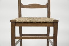 Liberty & Co. Style of Cfa Voysey. a Pair of Oak Rush Seat Ladderback Armchairs - Thumbnail 35